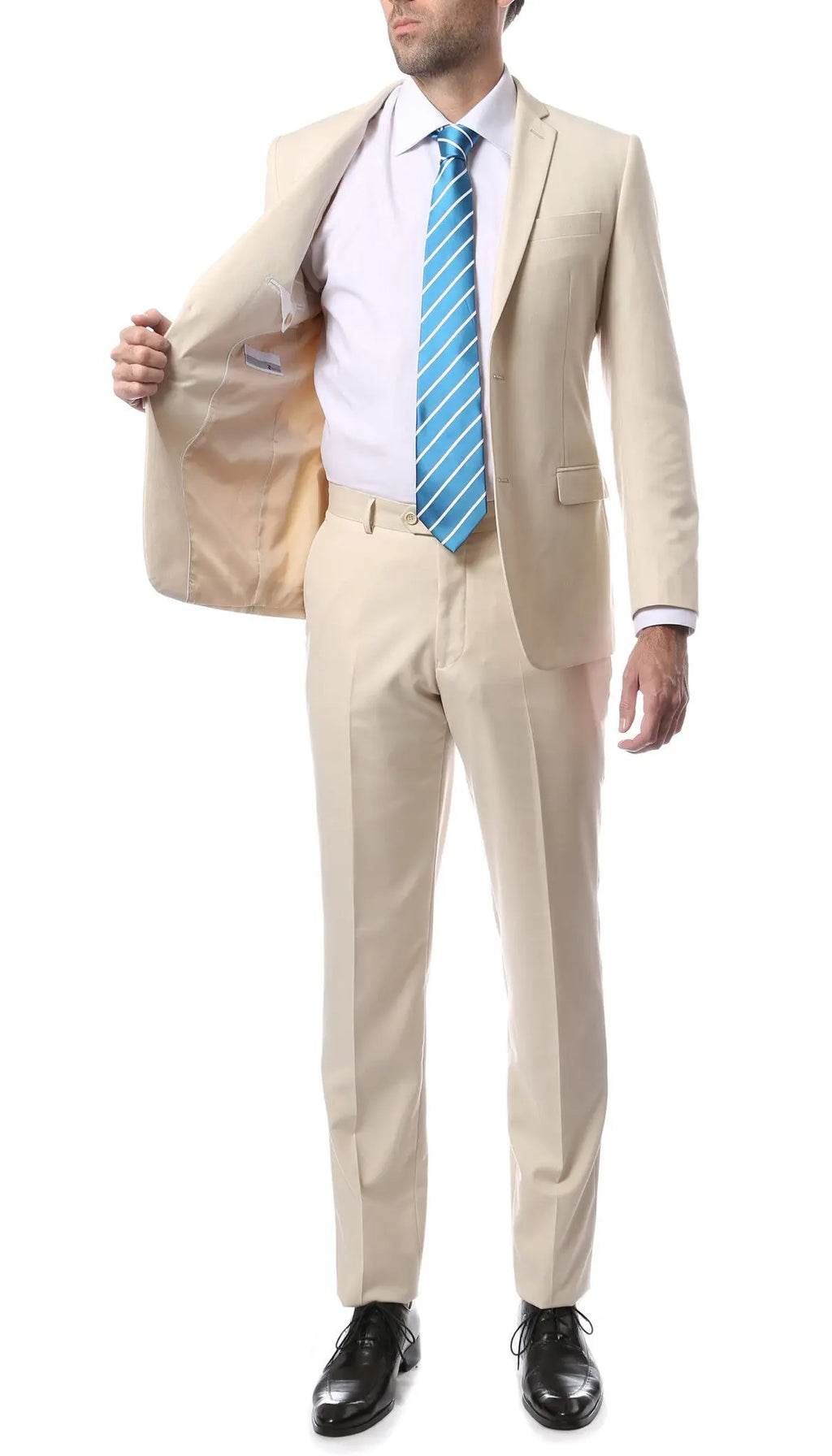 Mens ZNL22S 2pc 2 Button Slim Fit Tan Zonettie Suit Shopify