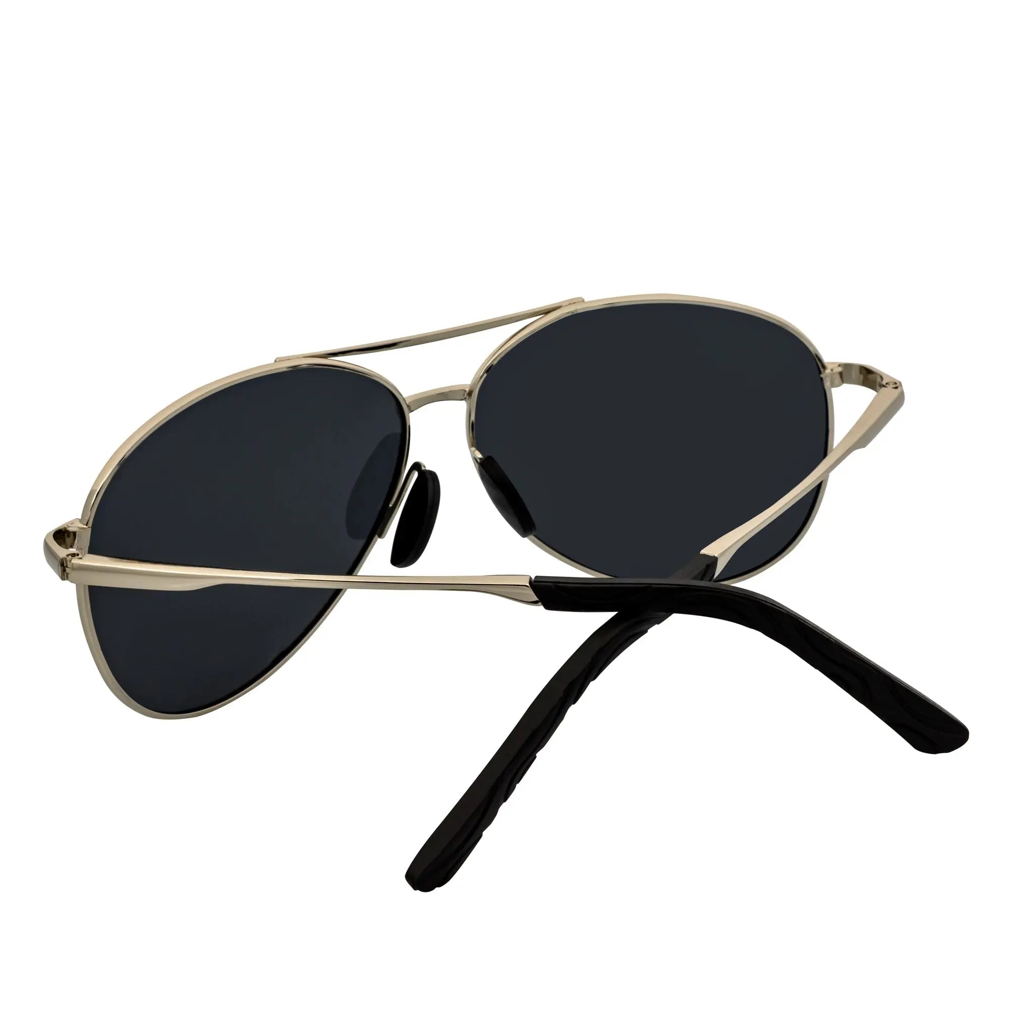 ACE - Polarized Metal Round Aviator Sunglasses Silver Smoke Morspecs