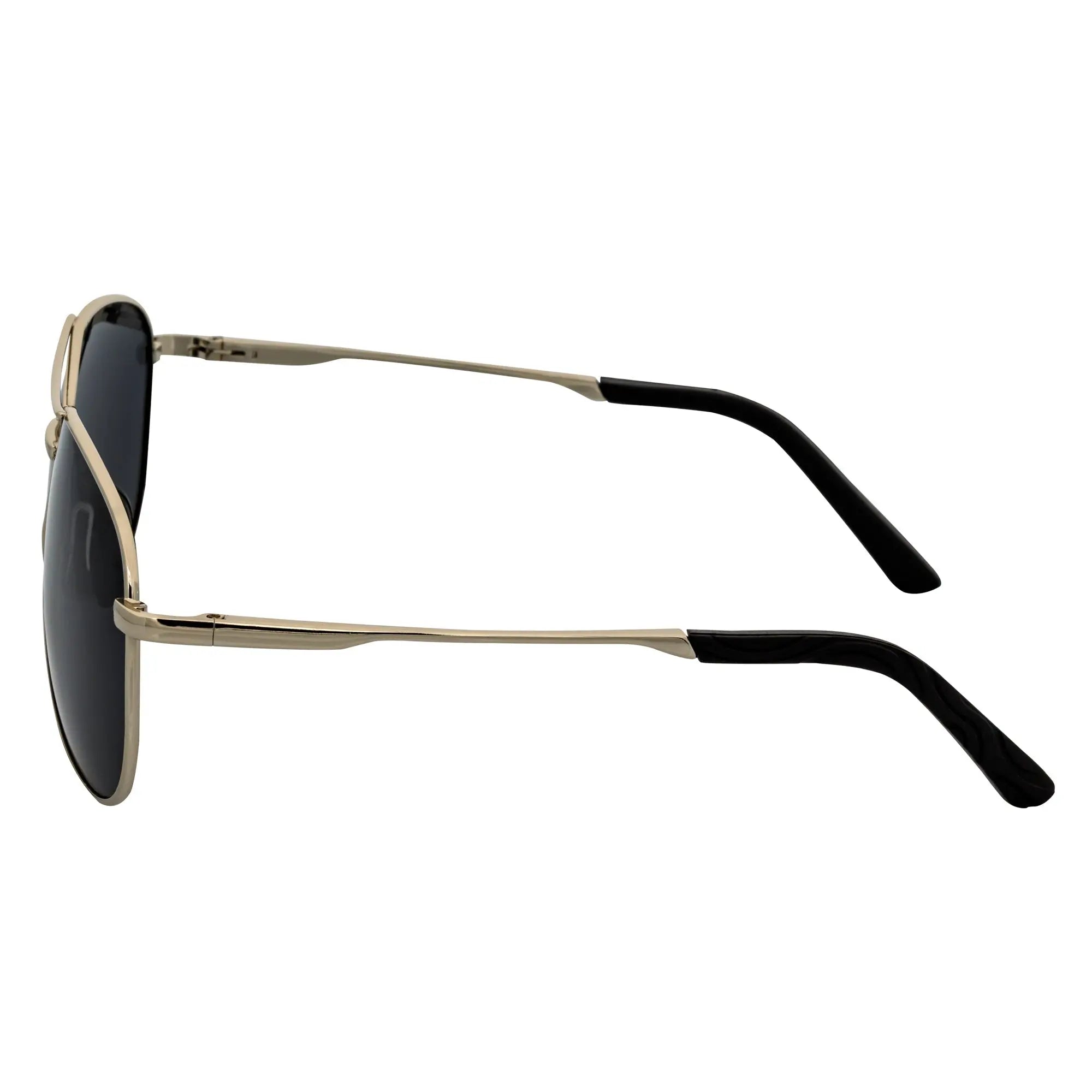 ACE - Polarized Metal Round Aviator Sunglasses Silver Smoke Morspecs