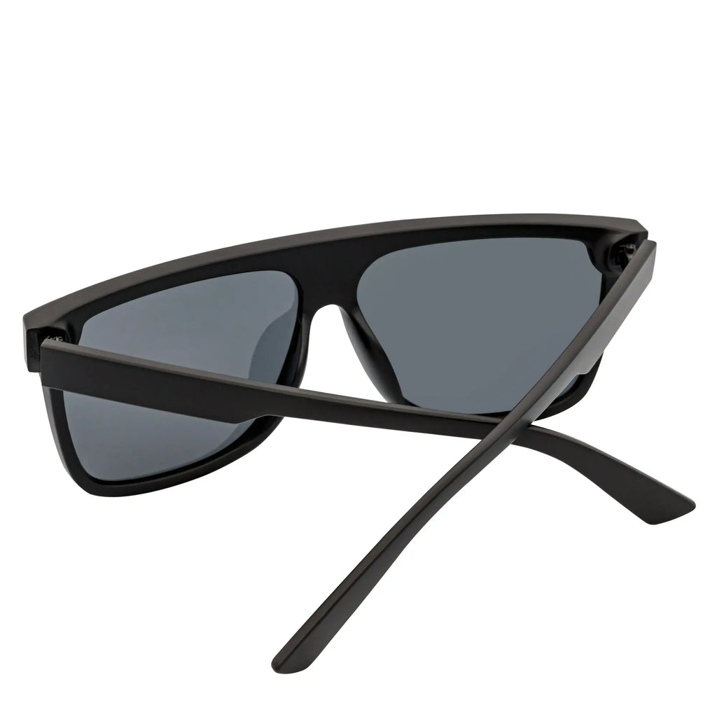 AEON - Square Flat Top Shield Polarized Sunglasses Mono  Black Smoke Morspecs