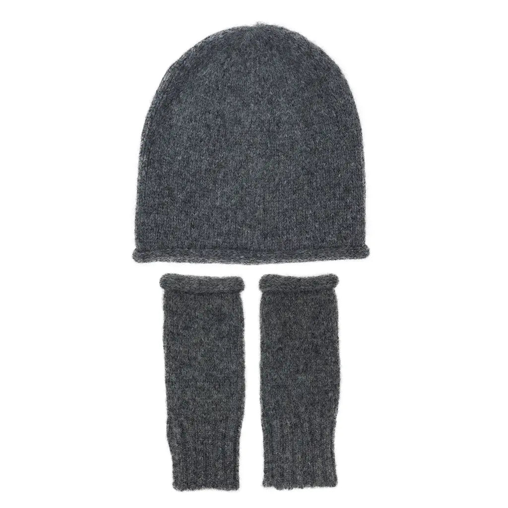 Charcoal Essential Knit Alpaca Gloves Allpa