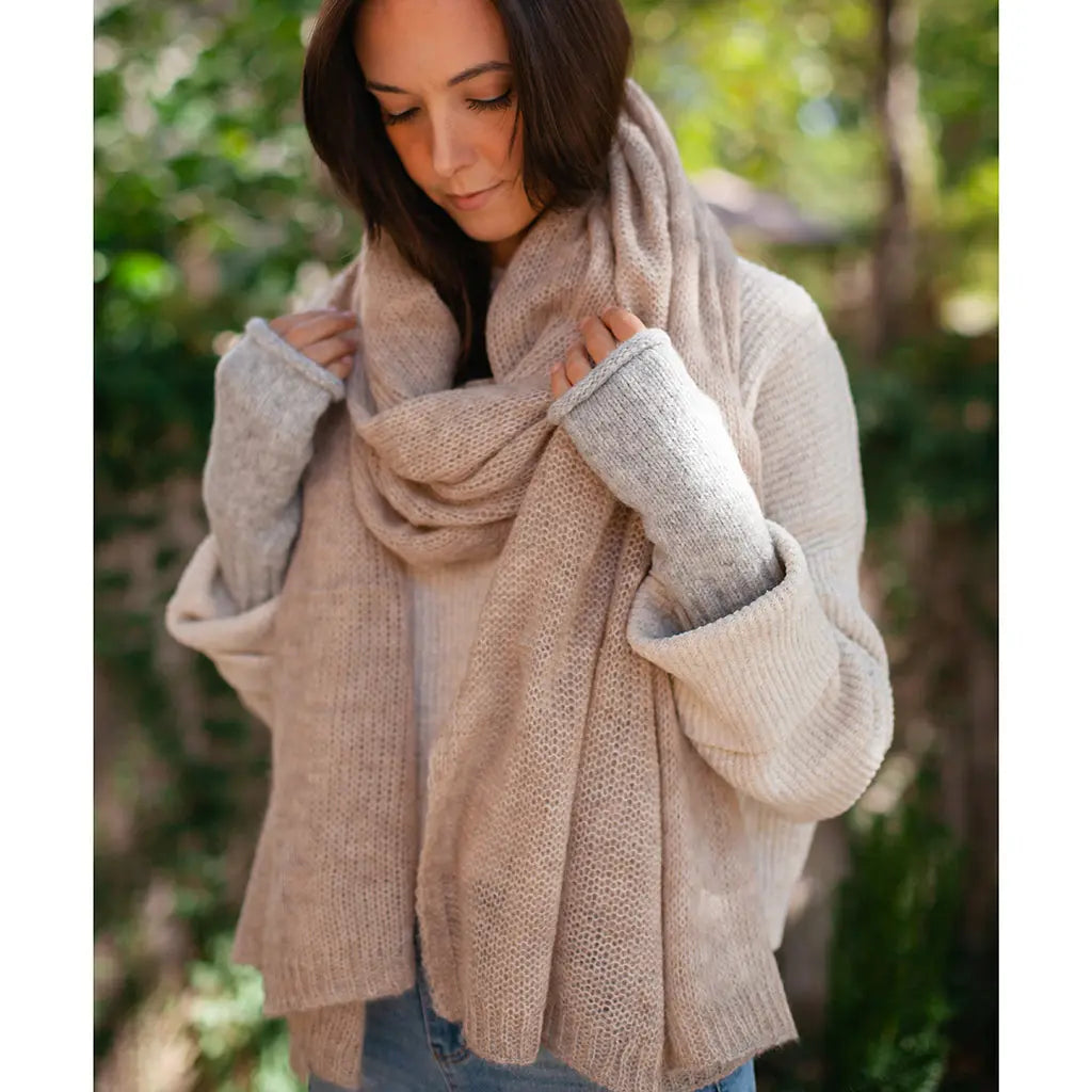 Gray Essential Knit Alpaca Gloves Allpa