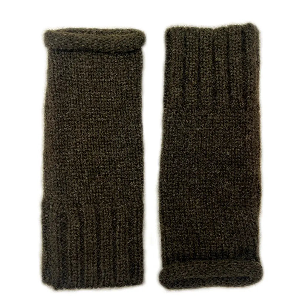 Army Green Essential Knit Alpaca Gloves Allpa