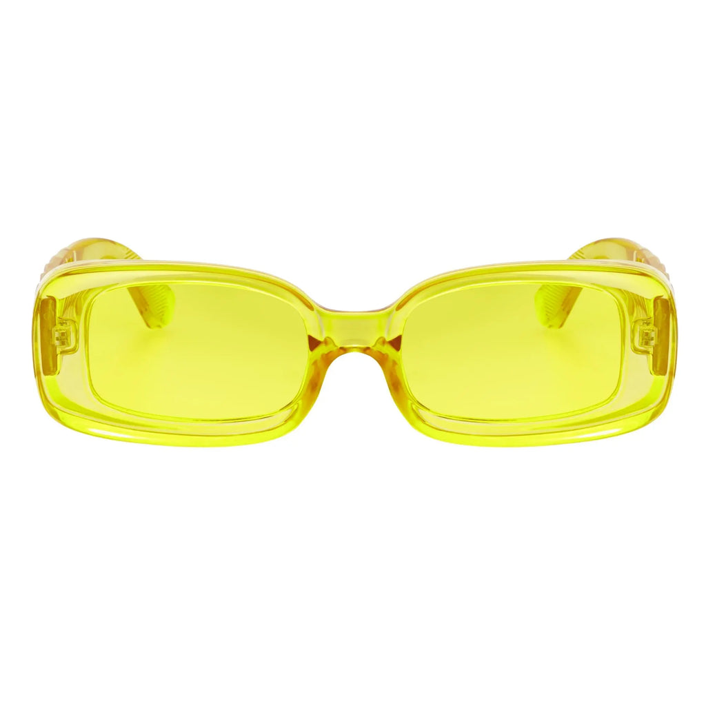 ASHER - Small Rectangle Sunglasses Clear Yellow Morspecs