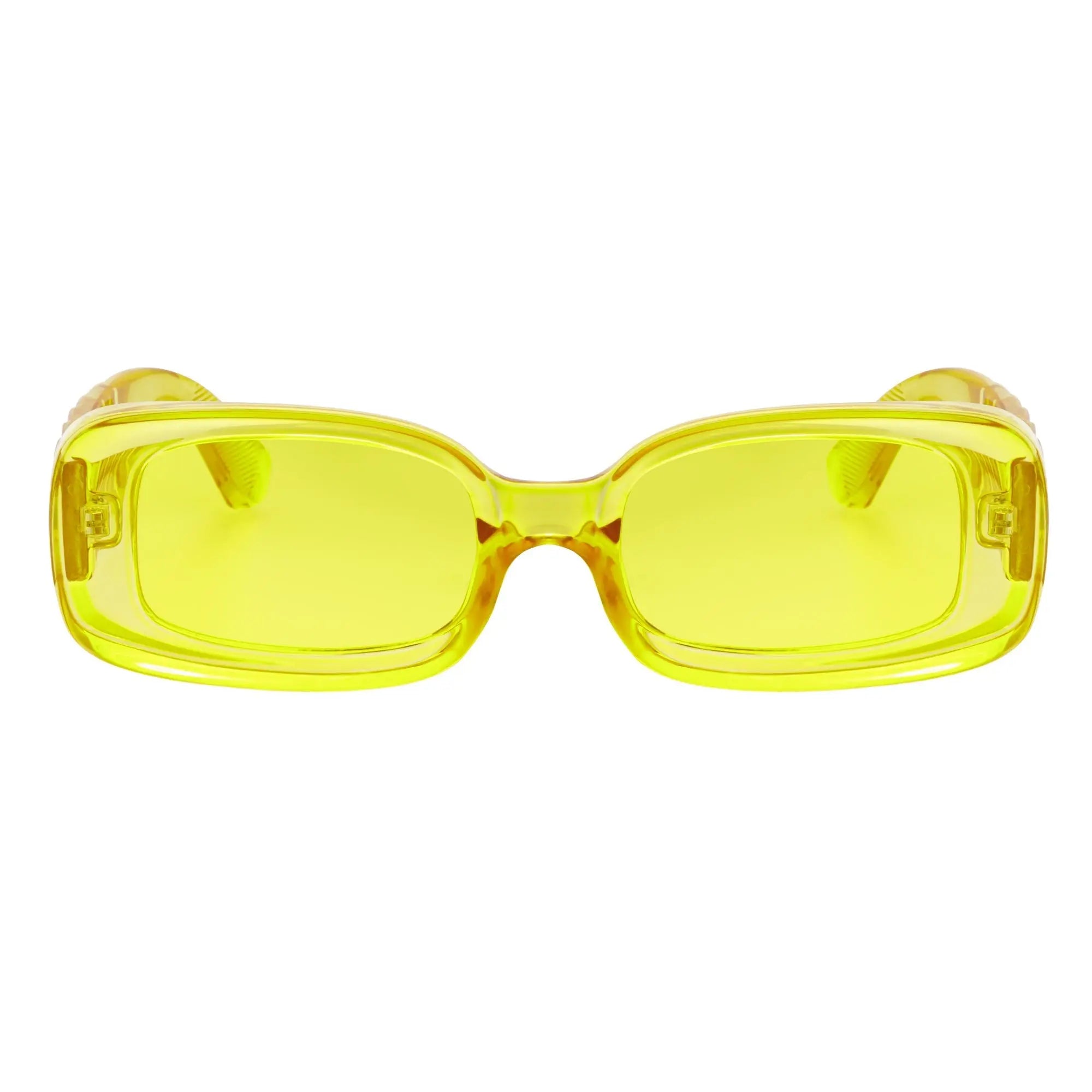 ASHER - Small Rectangle Sunglasses Clear Yellow Morspecs