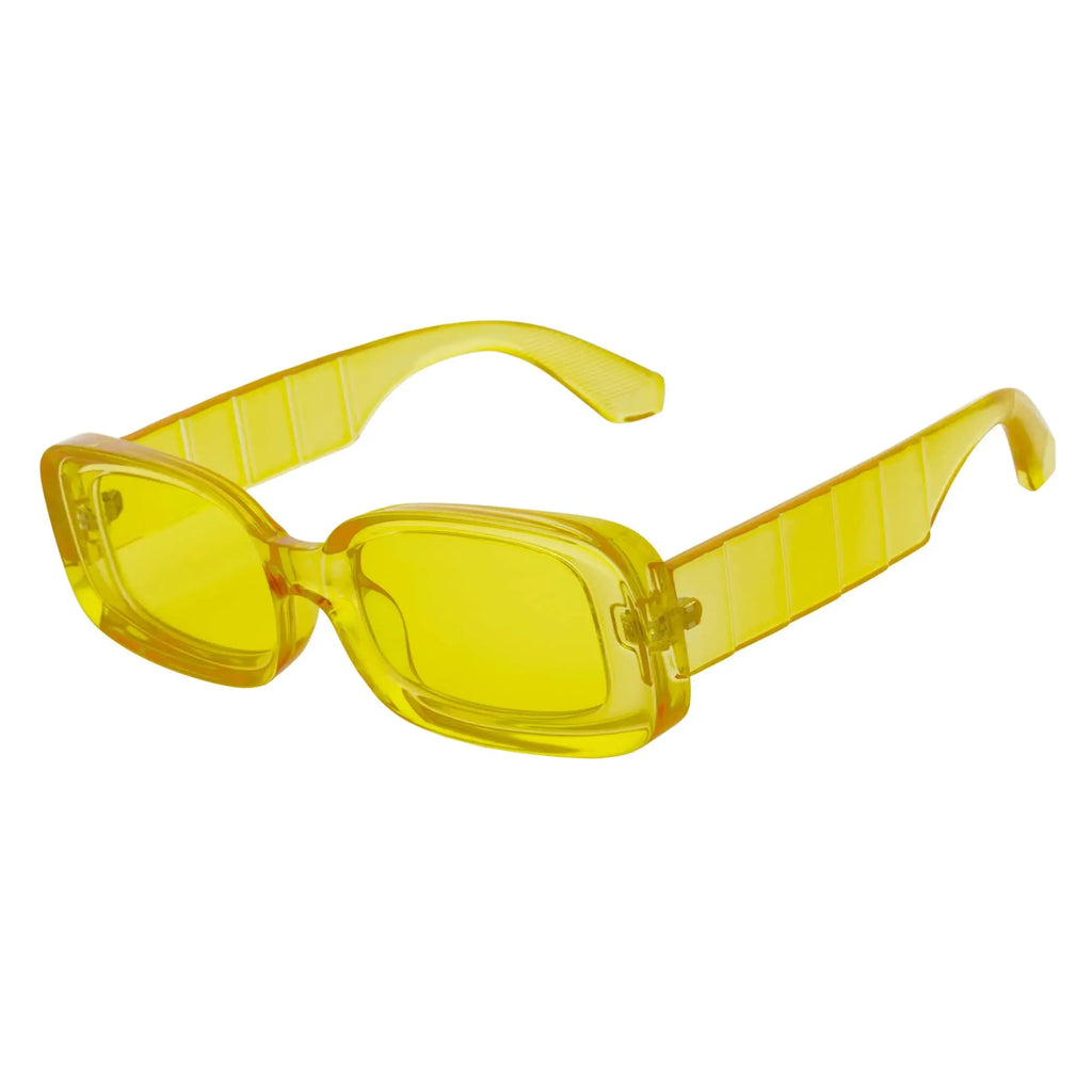 ASHER - Small Rectangle Sunglasses Clear Yellow Morspecs