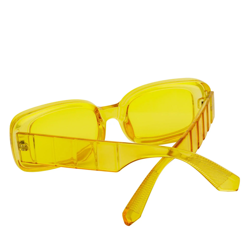 ASHER - Small Rectangle Sunglasses Clear Yellow Morspecs