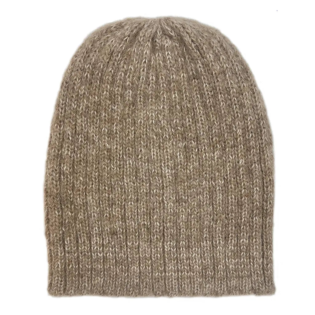 Oat Beige Ribbed Alpaca Beanie Allpa