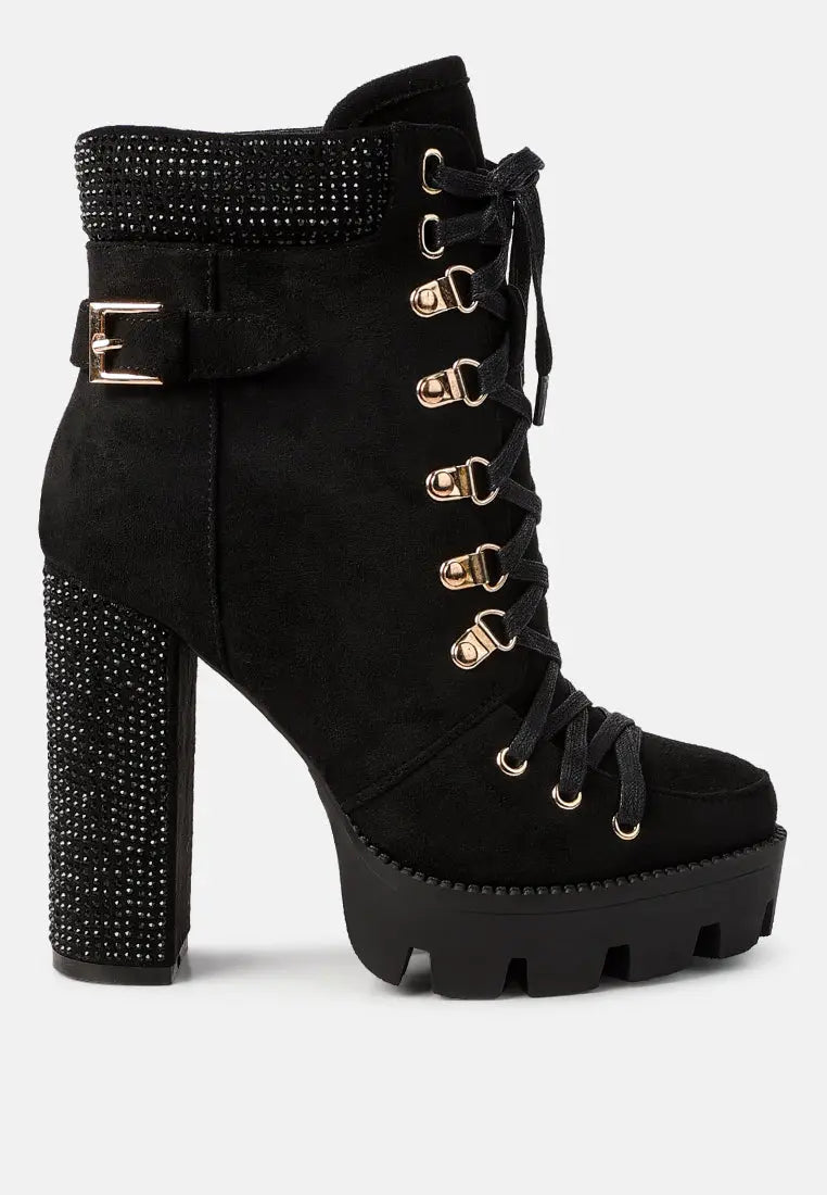 Birch Block Heeled Ankle Boots London Rag