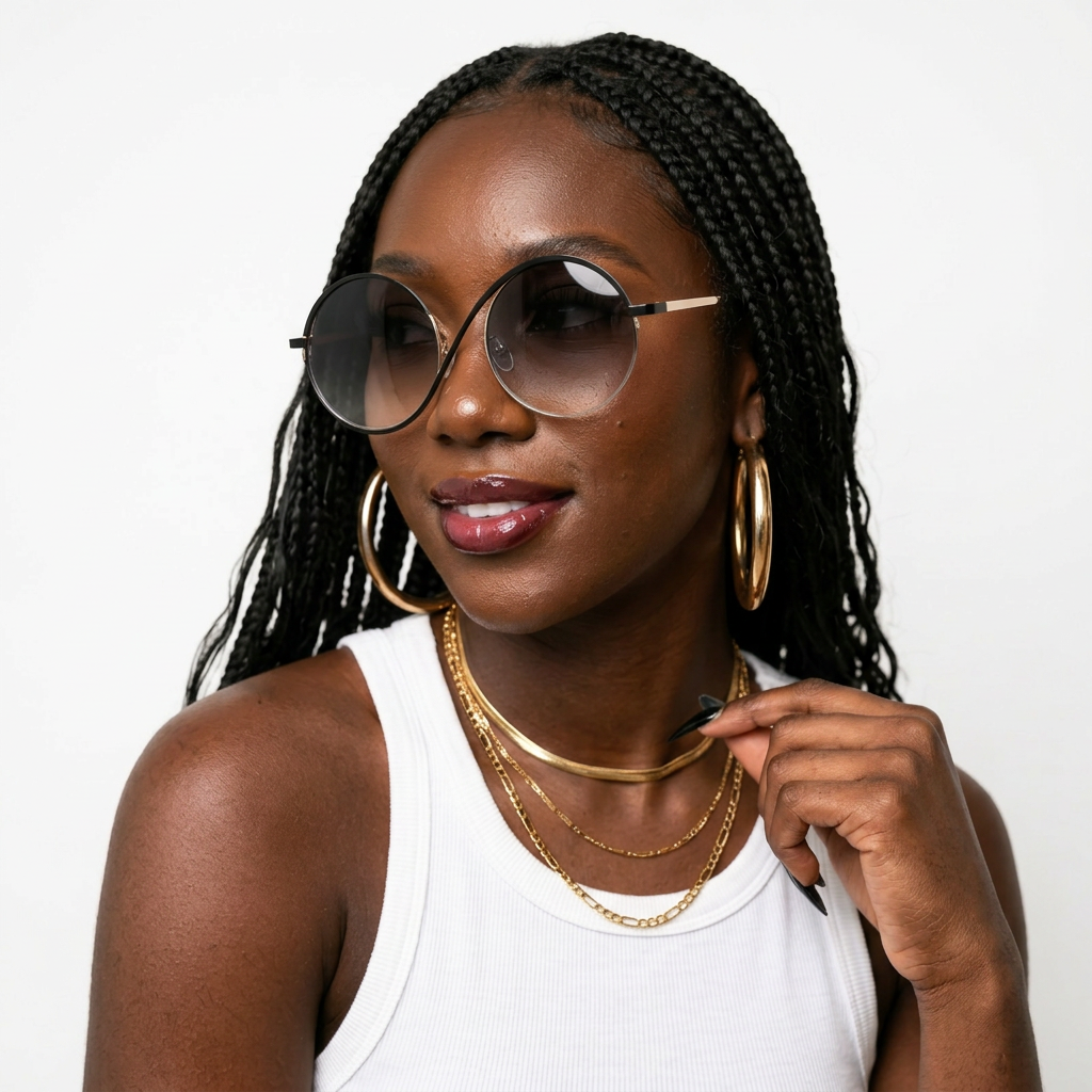 Wanderlust Gold Round Sunglasses