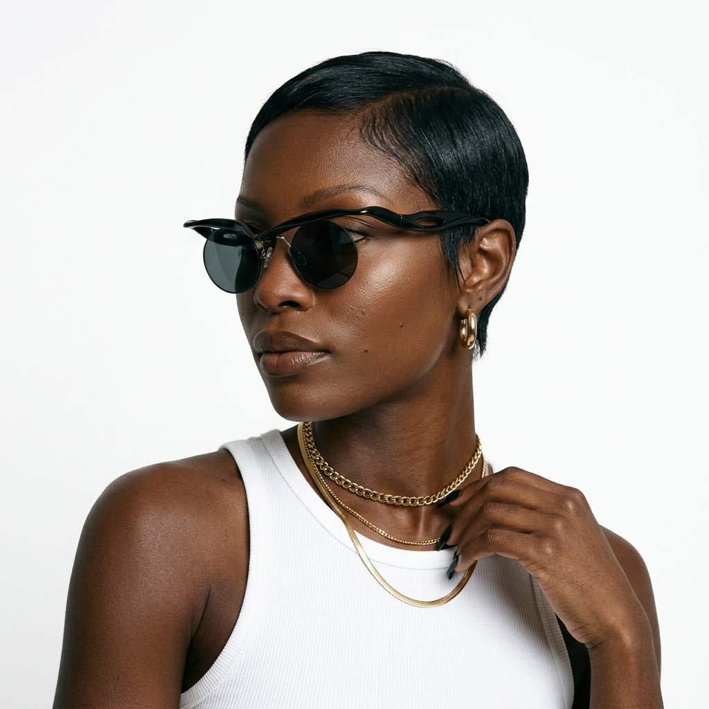 Daring Rimless Round Sunglasses