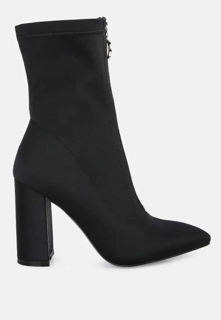 Bobbettes Block Heeled Microfiber Ankle Boot London Rag