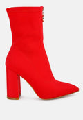 Bobbettes Block Heeled Microfiber Ankle Boot London Rag