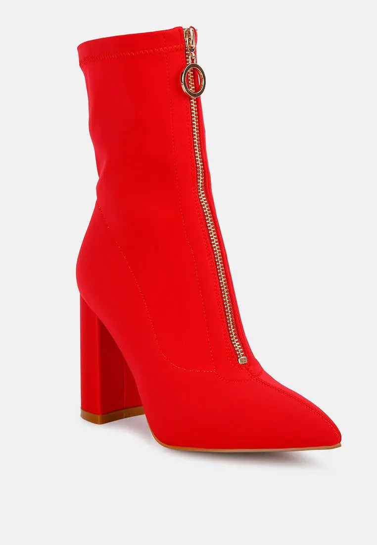 Bobbettes Block Heeled Microfiber Ankle Boot London Rag