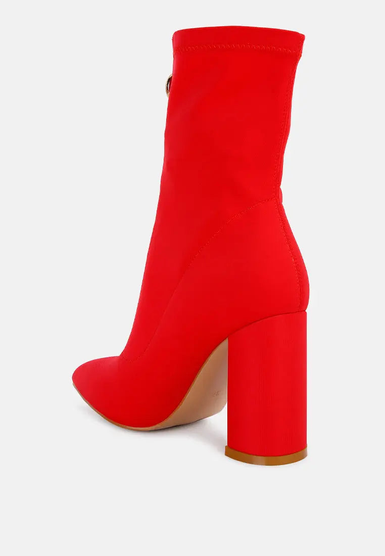 Bobbettes Block Heeled Microfiber Ankle Boot London Rag