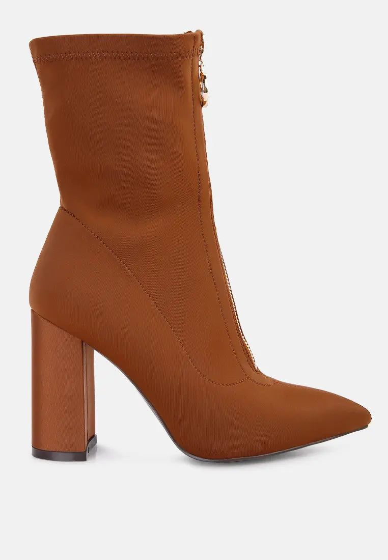 Bobbettes Block Heeled Microfiber Ankle Boot London Rag