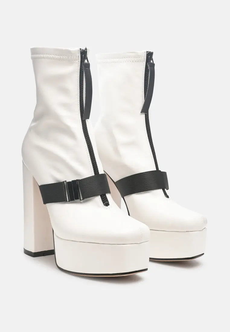 Boomer Chunky High Block Heel Boots London Rag