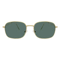 BRANDIN - Square Thin Metal Sunglasses Gold Green Morspecs