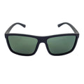 BRISTOL - Polarized Rectangle Sunglasses Soft Matte Black Green Morspecs