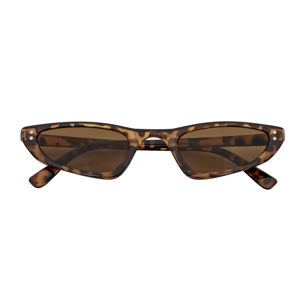 BURMESE - Small Hexagonal Cat Eye Sunglasses Tortoise Brown Morspecs