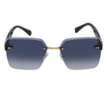 CASCADE - Rimless Oversize Square Sunglasses Black-Gold Lavender Morspecs
