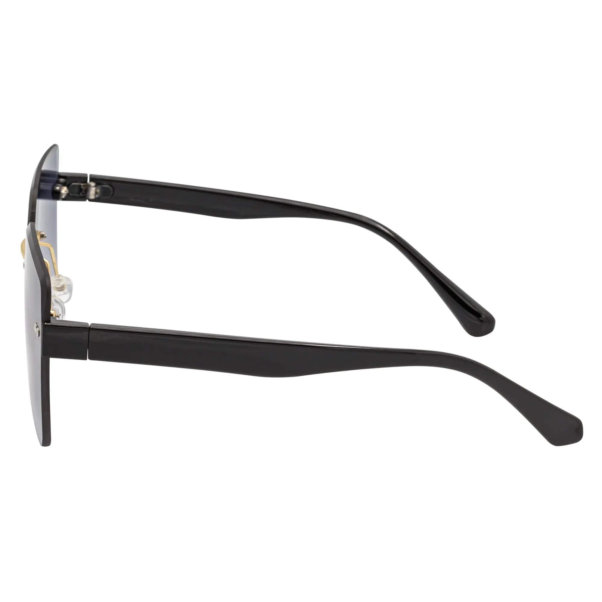 CASCADE - Rimless Oversize Square Sunglasses Black-Gold Lavender Morspecs