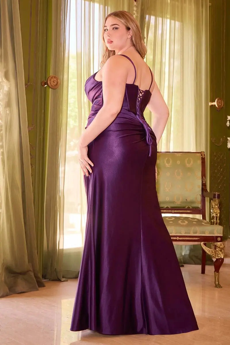 FITTED STRETCH SATIN GOWN  CDCD349C CIND