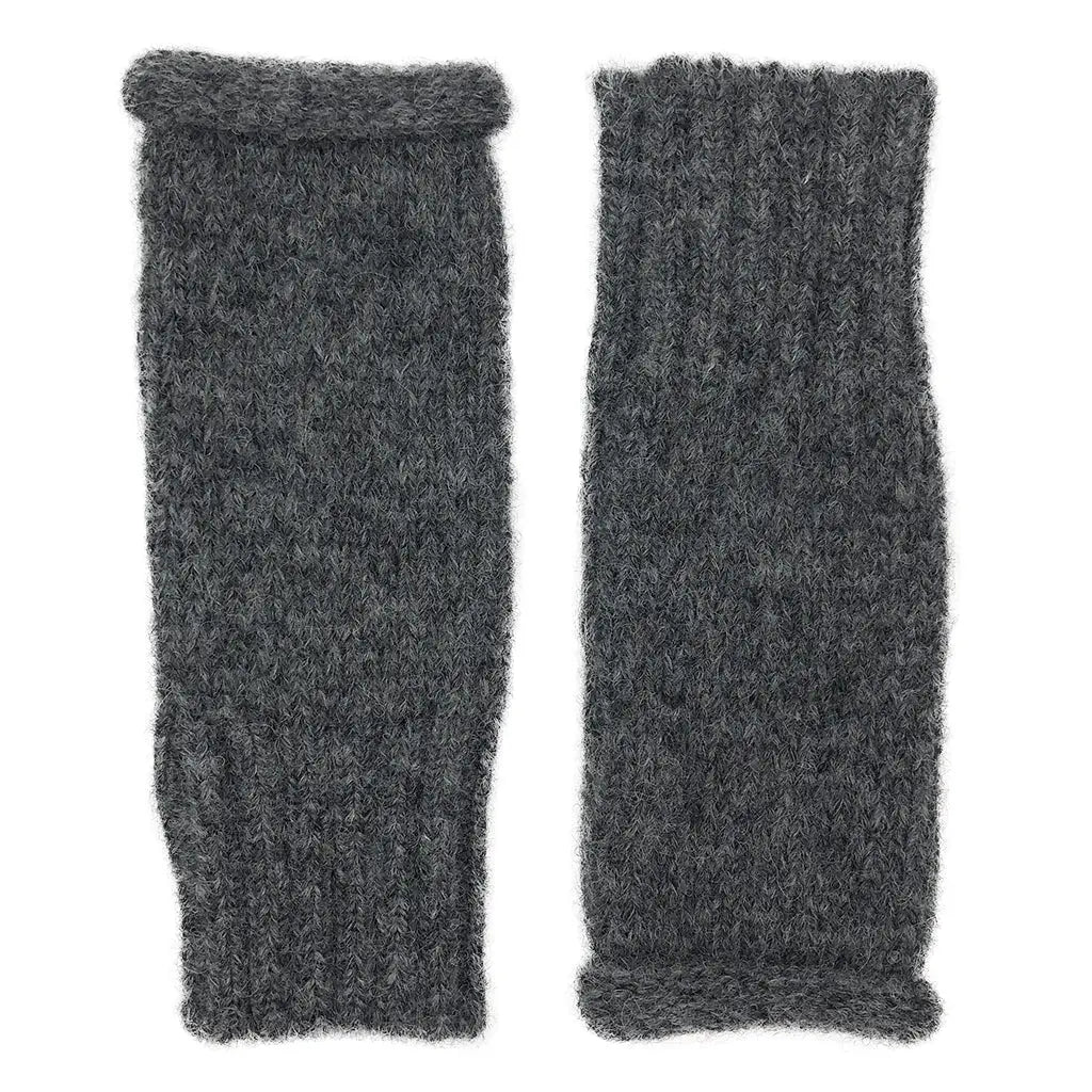 Charcoal Essential Knit Alpaca Gloves Allpa