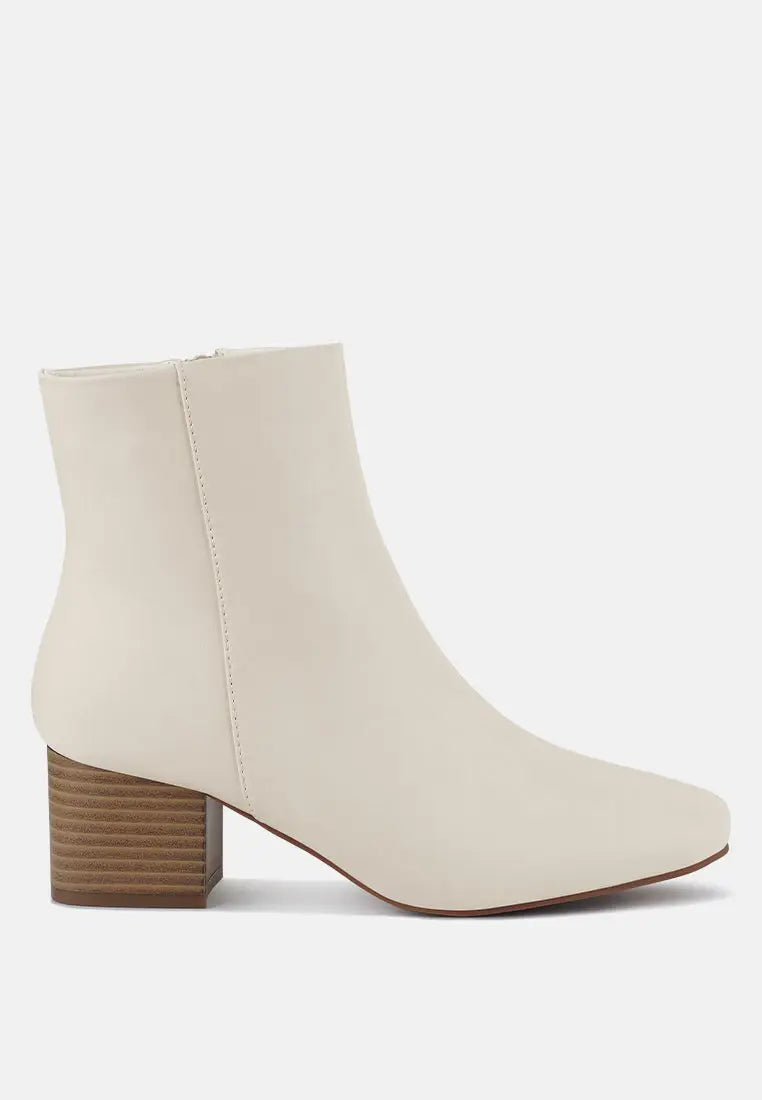 Davia Leather Square Toe Ankle Boots London Rag