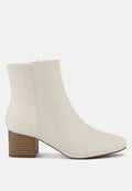 Davia Leather Square Toe Ankle Boots London Rag