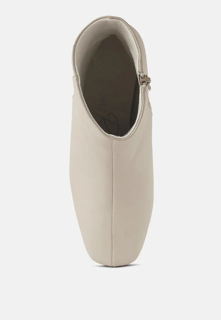Davia Leather Square Toe Ankle Boots London Rag