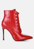 Escala Croc Stiletto Ankle Boots London Rag