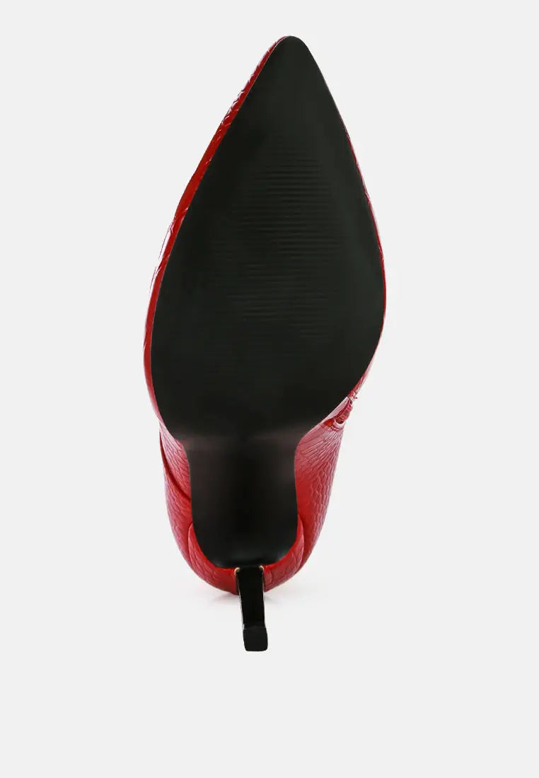 Escala Croc Stiletto Ankle Boots London Rag
