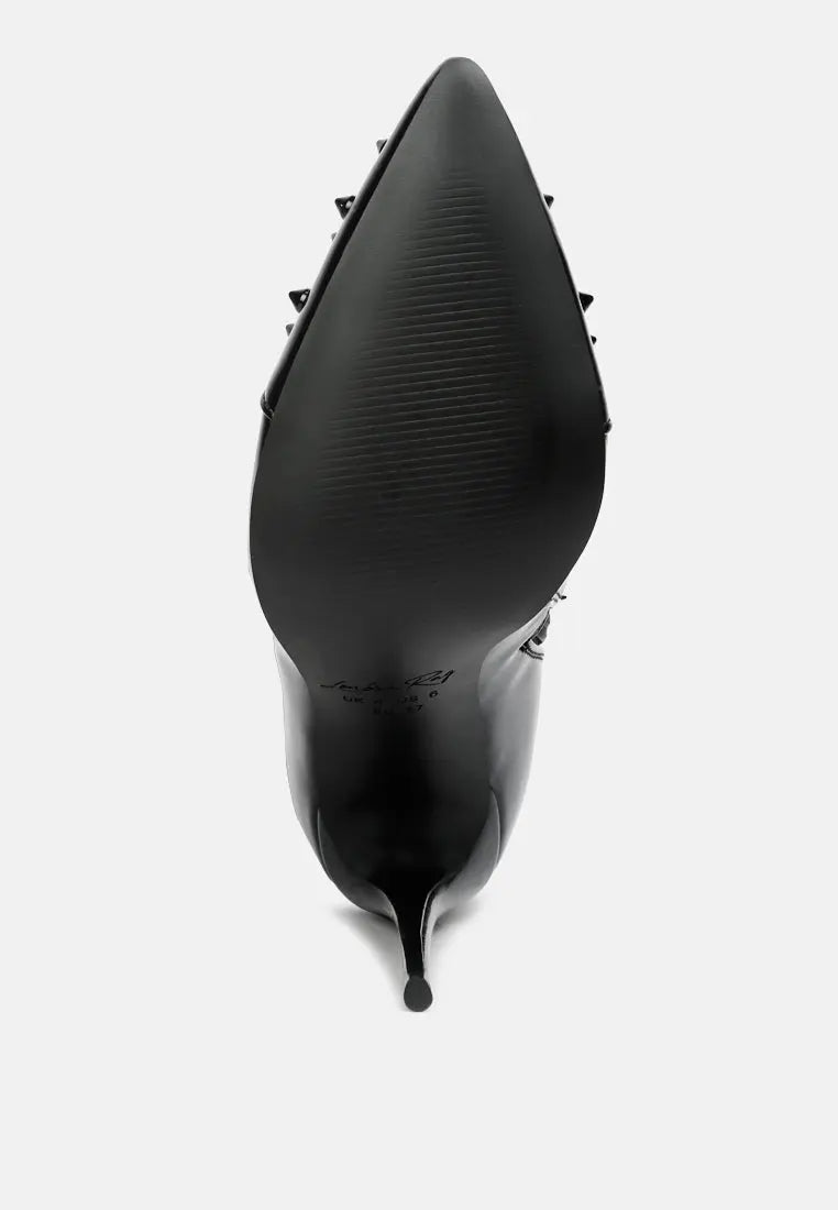 Forbidden Stud Stiletto Calf Boots London Rag