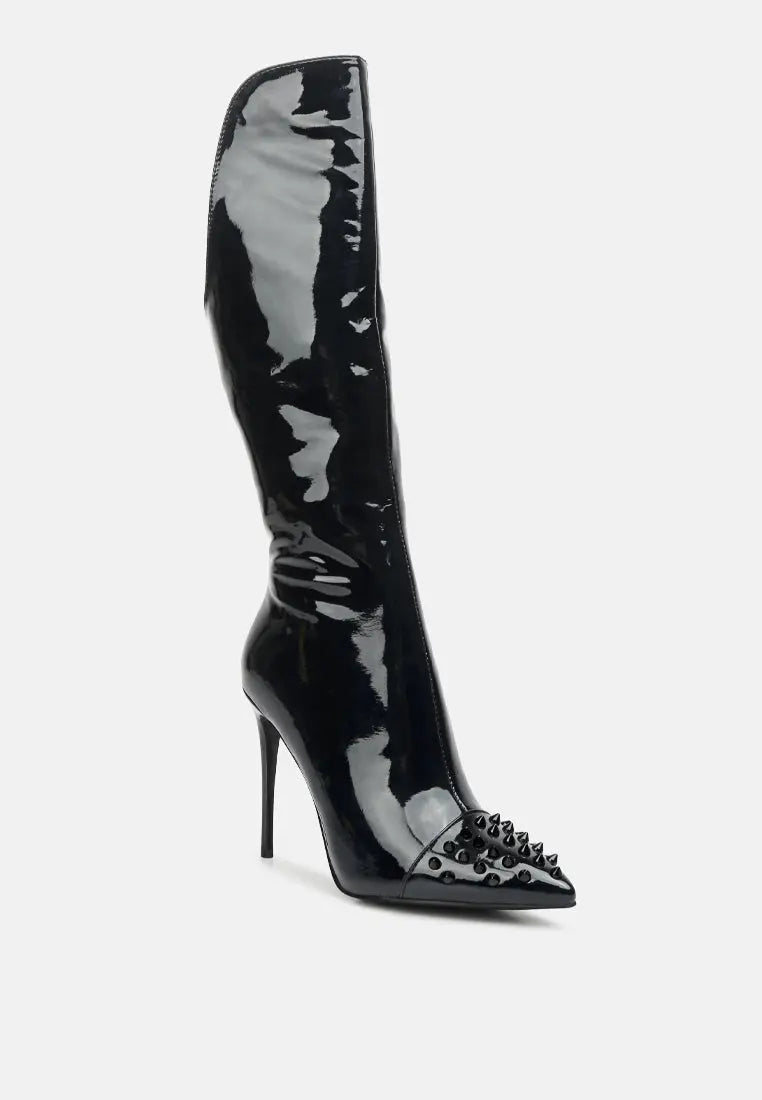 Forbidden Stud Stiletto Calf Boots London Rag
