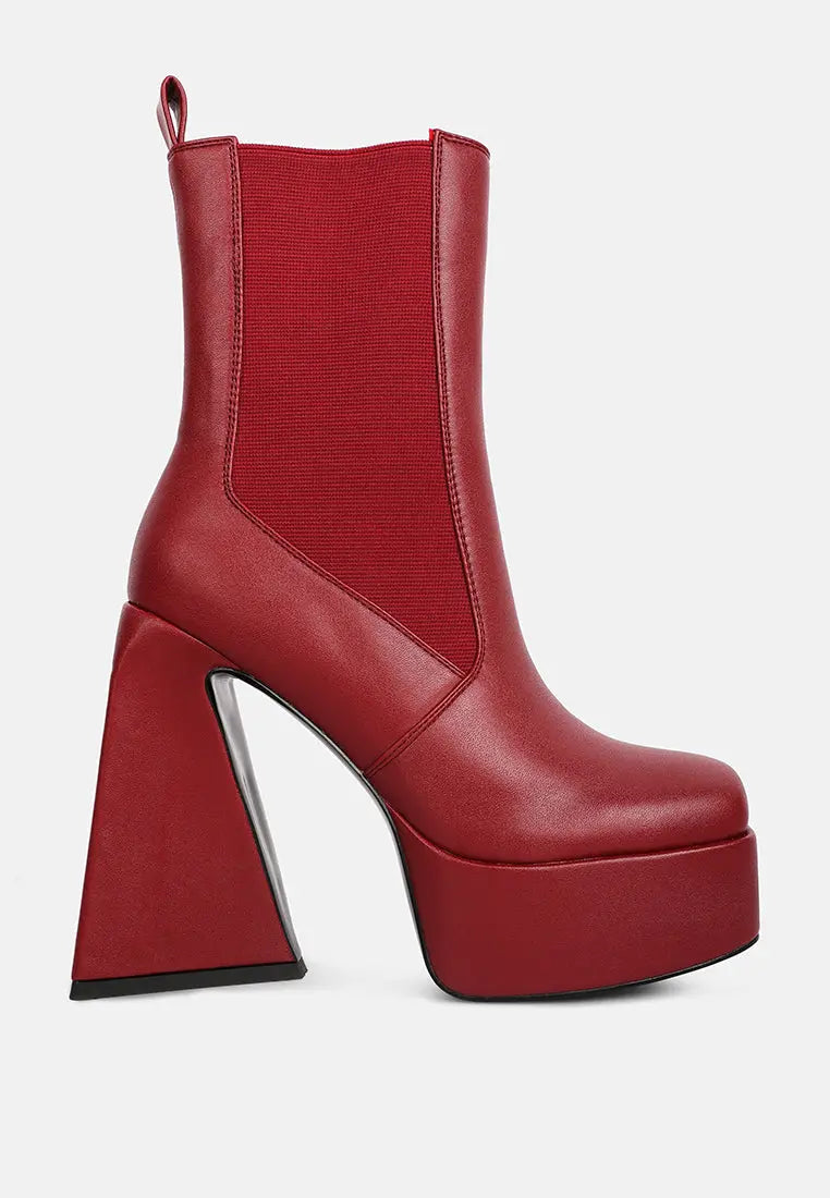 Frosty High Platform Block Heel Chelsea Boot London Rag