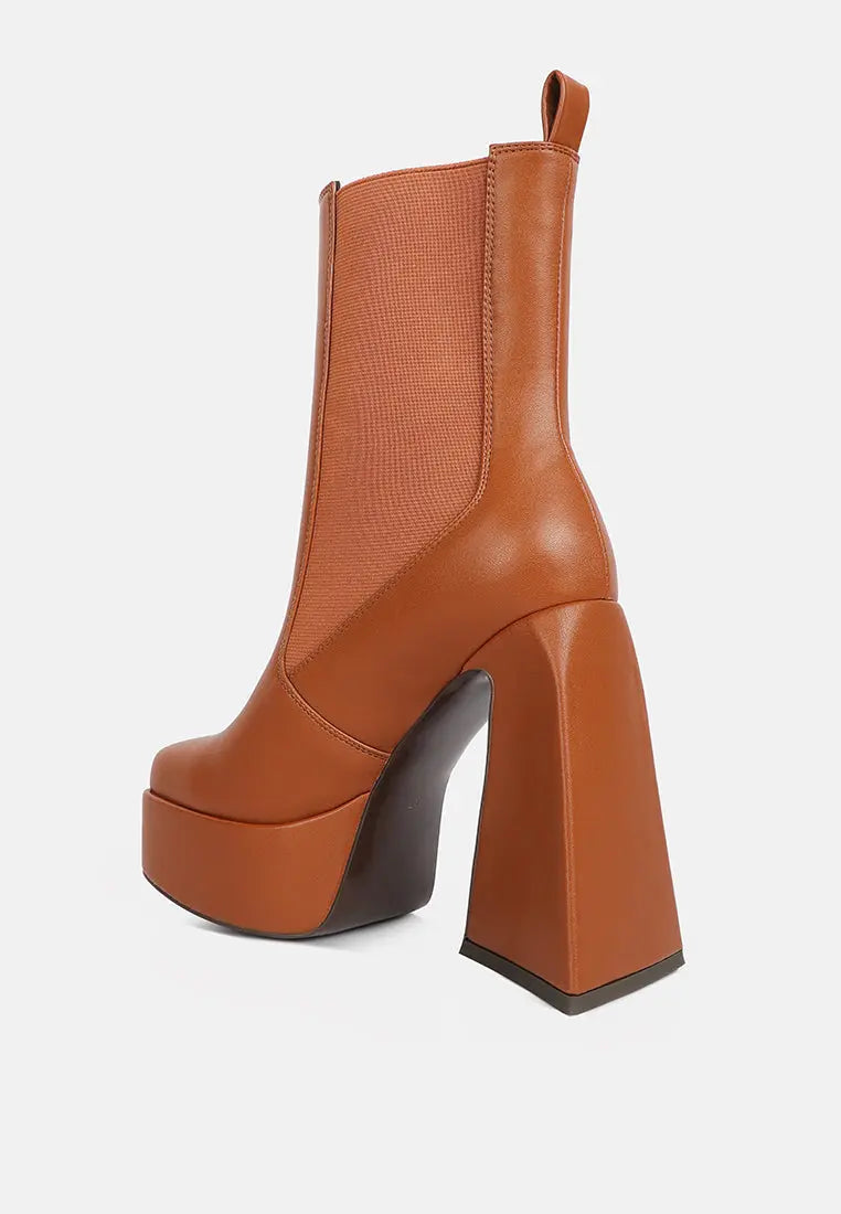 Frosty High Platform Block Heel Chelsea Boot London Rag