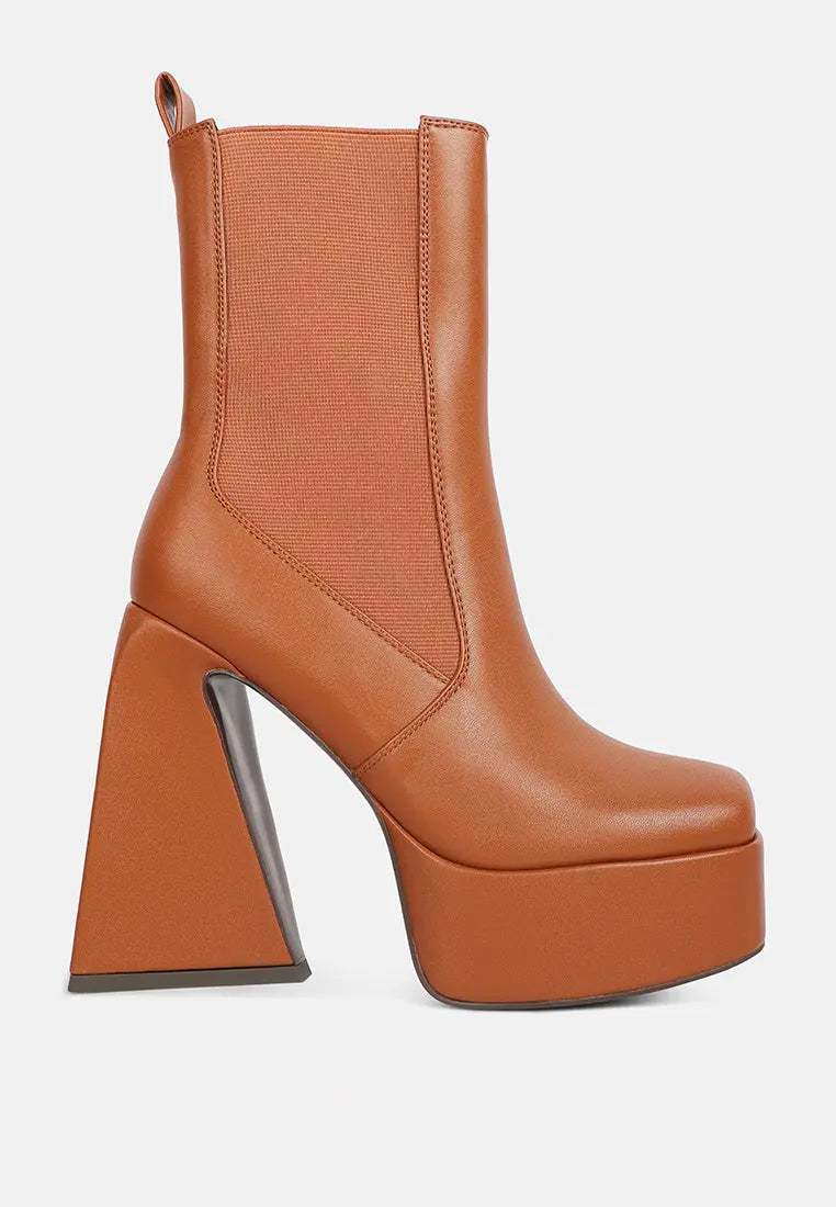 Frosty High Platform Block Heel Chelsea Boot London Rag