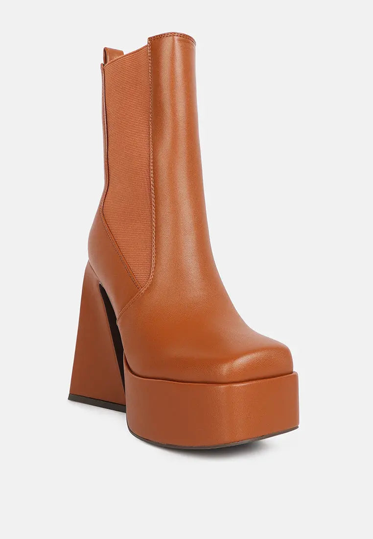 Frosty High Platform Block Heel Chelsea Boot London Rag