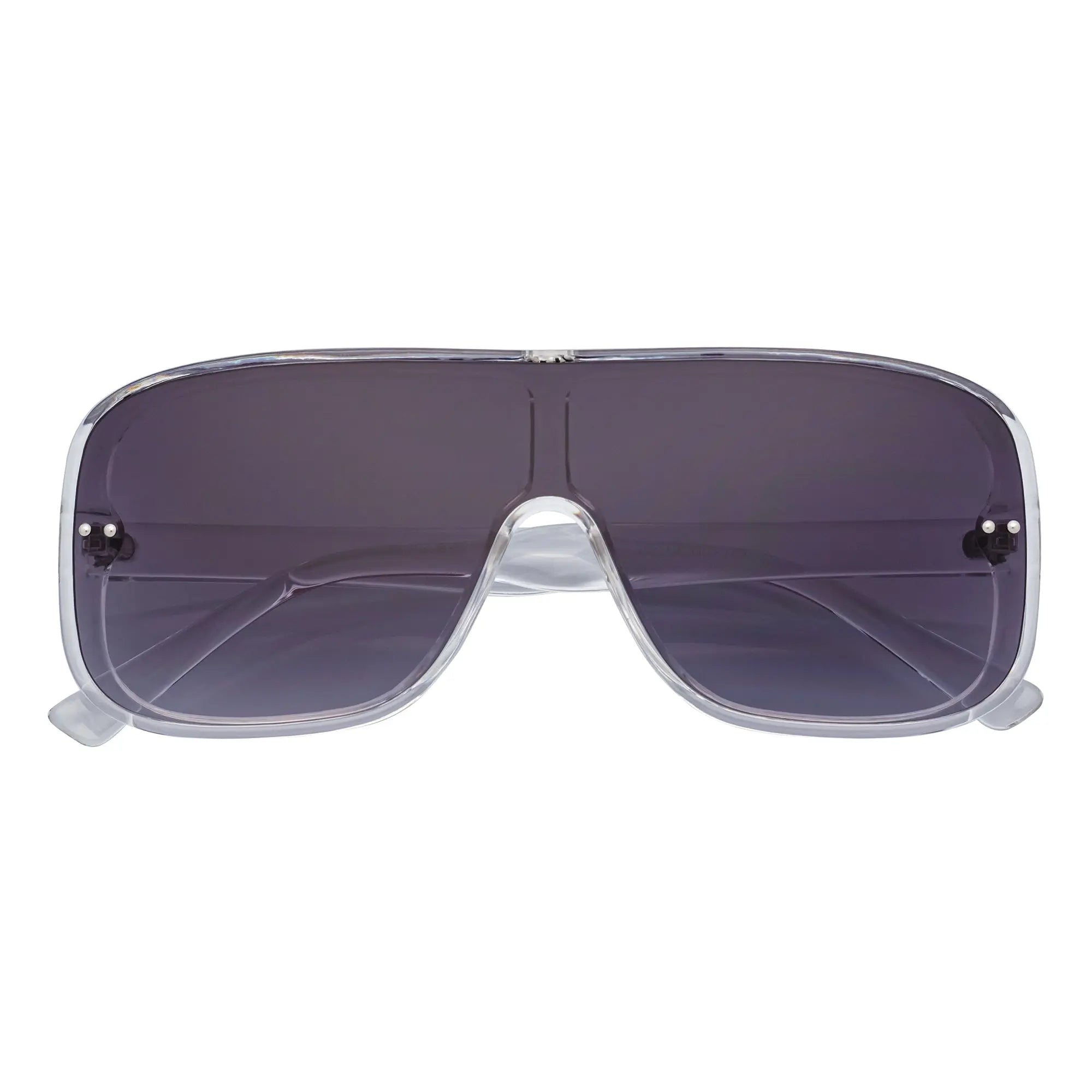 GIA - Oversize Square Flat Lens Shield Sunglasses Crystal Lavender Fade Morspecs