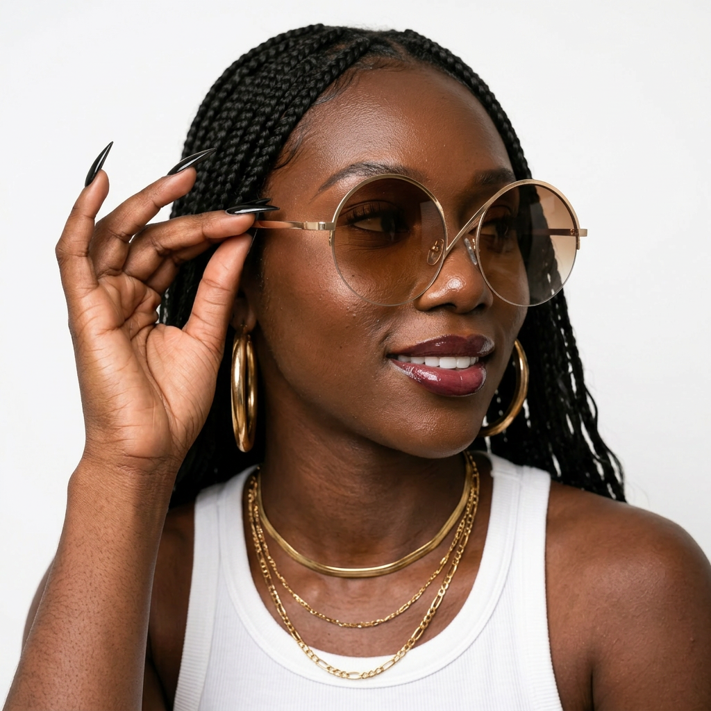 Wanderlust Gold Round Sunglasses