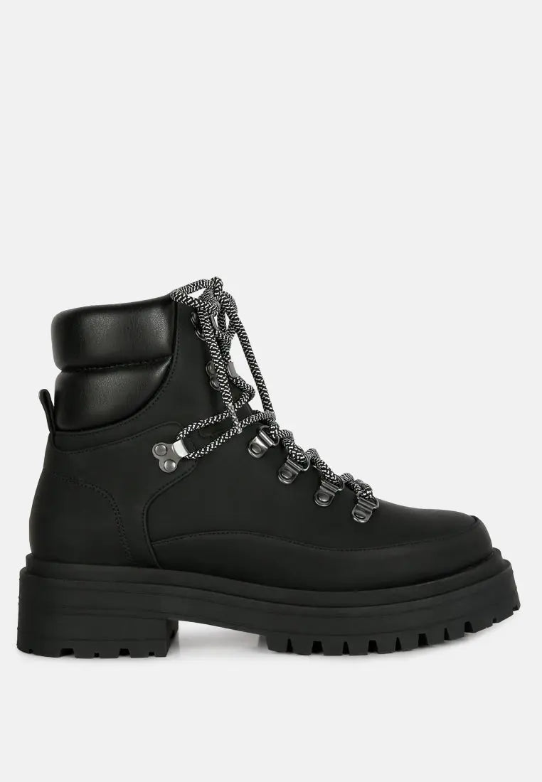 Goliath Lace Up Chunky Biker Boots London Rag