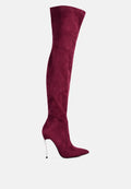 Jaynetts Stretch Suede Micro High Knee Boots London Rag