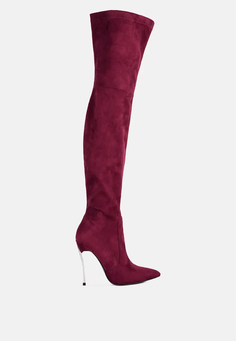 Jaynetts Stretch Suede Micro High Knee Boots London Rag