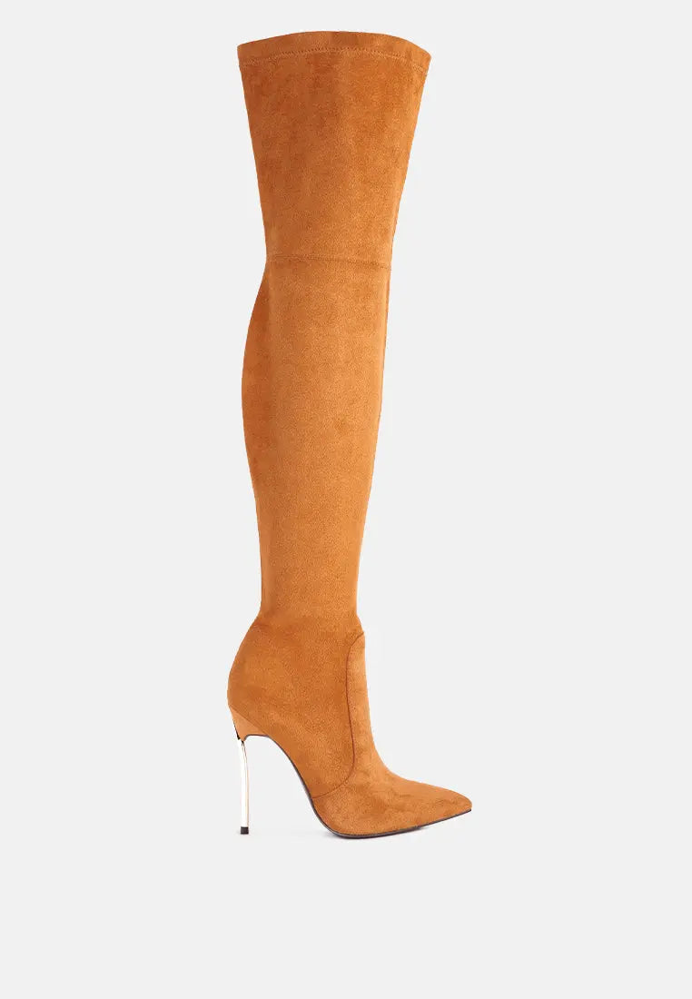 Jaynetts Stretch Suede Micro High Knee Boots London Rag