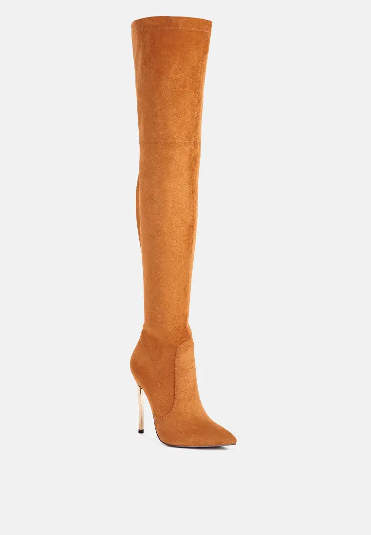 Jaynetts Stretch Suede Micro High Knee Boots London Rag