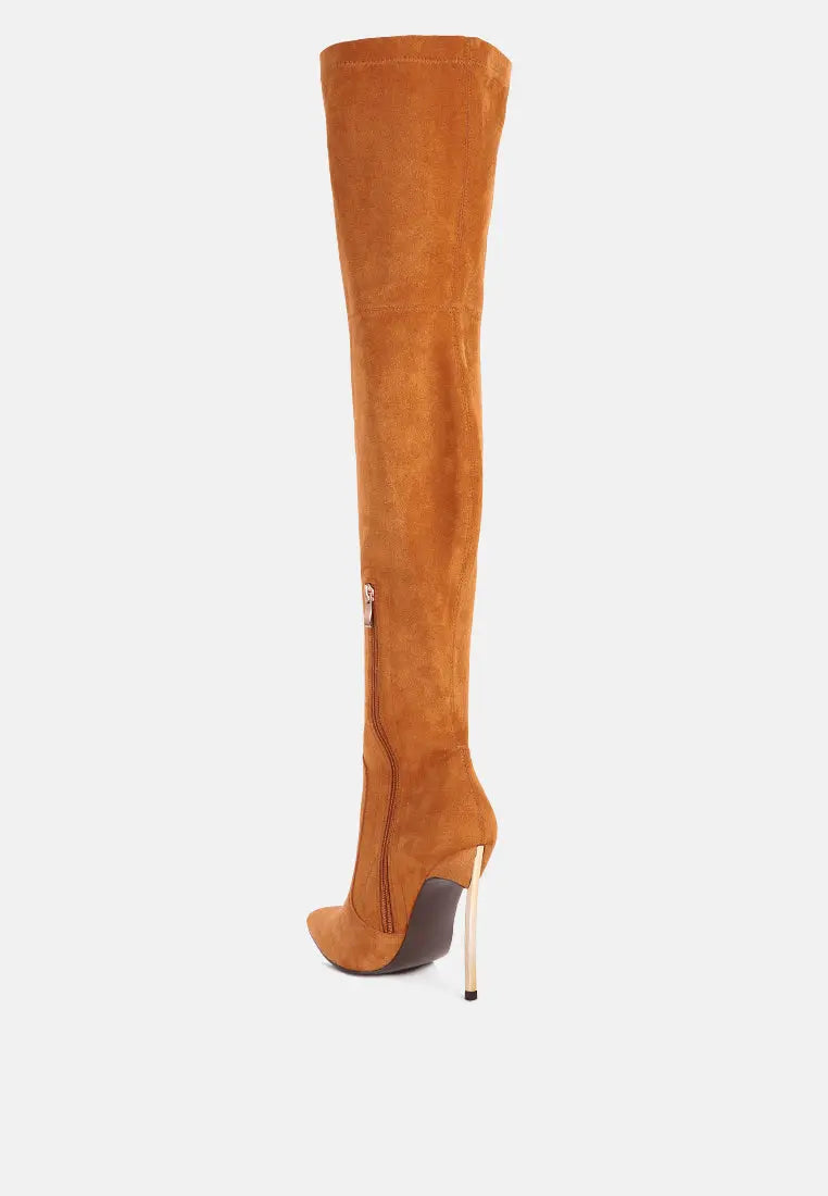 Jaynetts Stretch Suede Micro High Knee Boots London Rag