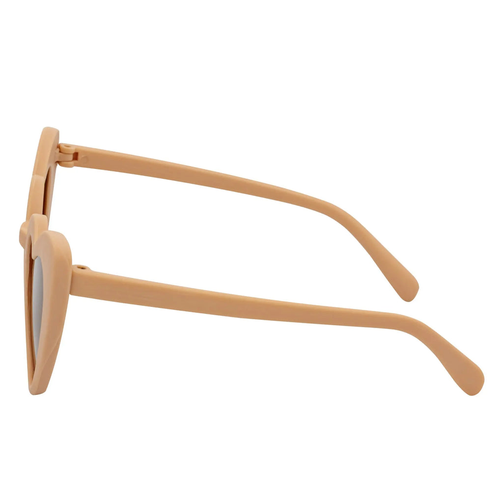 LITTLEHEART - Kids Girls Small Heart Shaped Sunglasses Tan Brown Morspecs