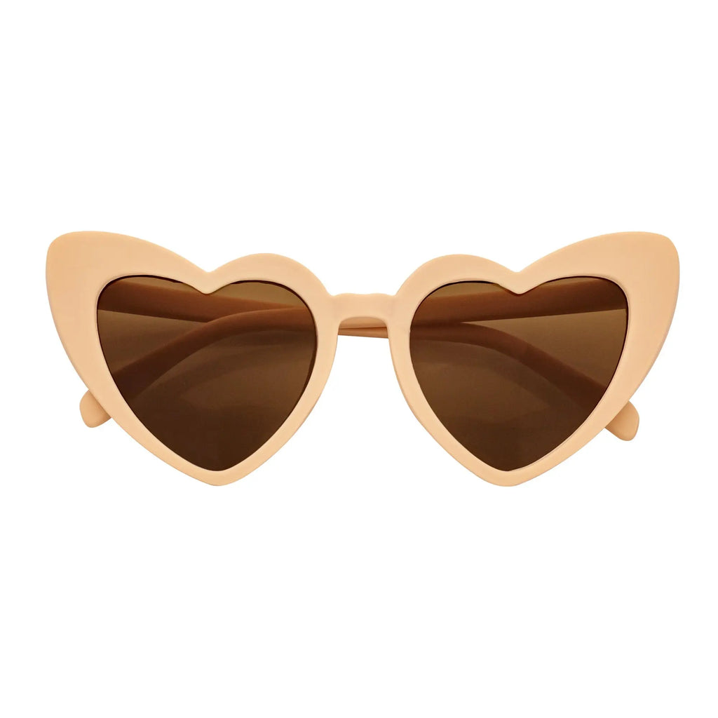 LITTLEHEART - Kids Girls Small Heart Shaped Sunglasses Tan Brown Morspecs