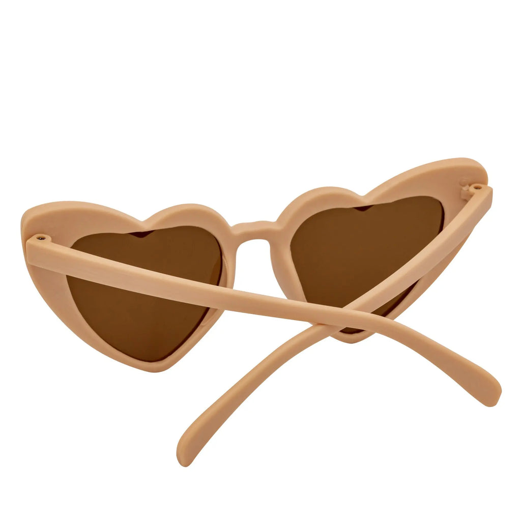 LITTLEHEART - Kids Girls Small Heart Shaped Sunglasses Tan Brown Morspecs